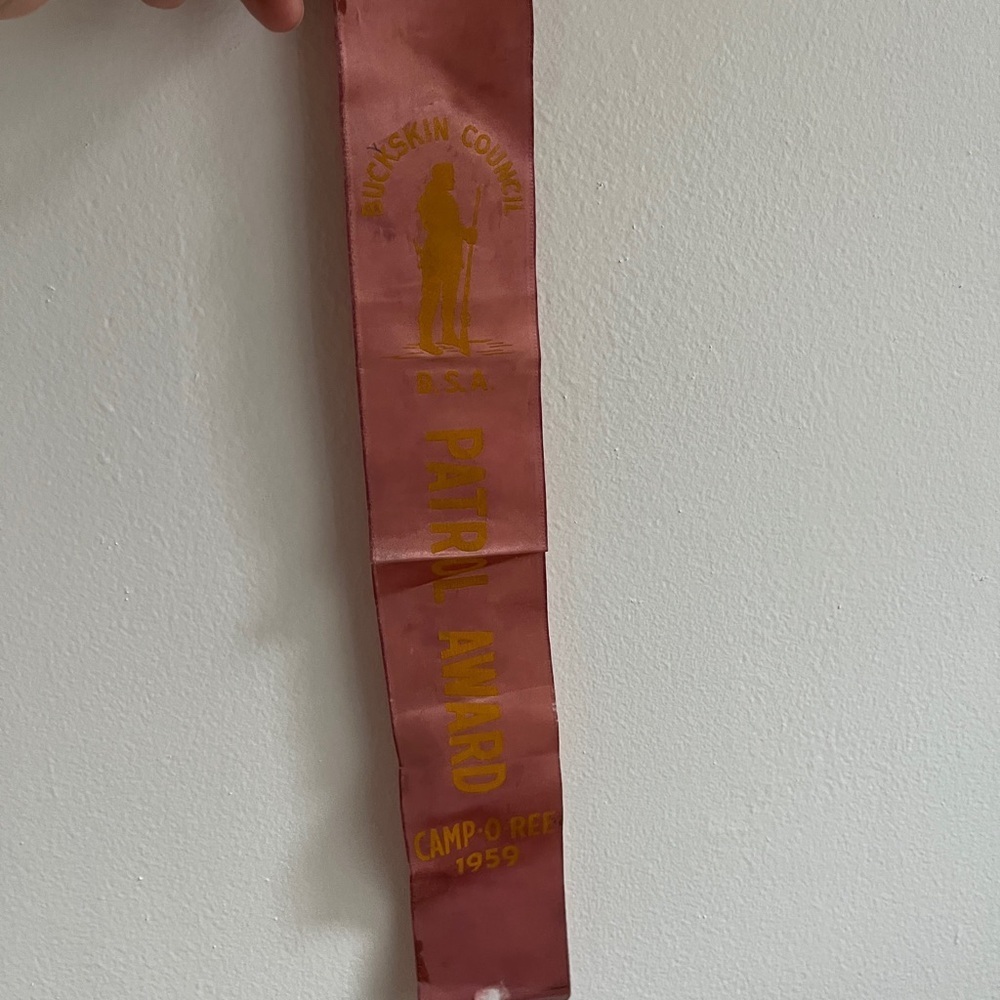 Vintage 1959 Boy Scouts of America Patrol Award Camp O Ree Ribbon